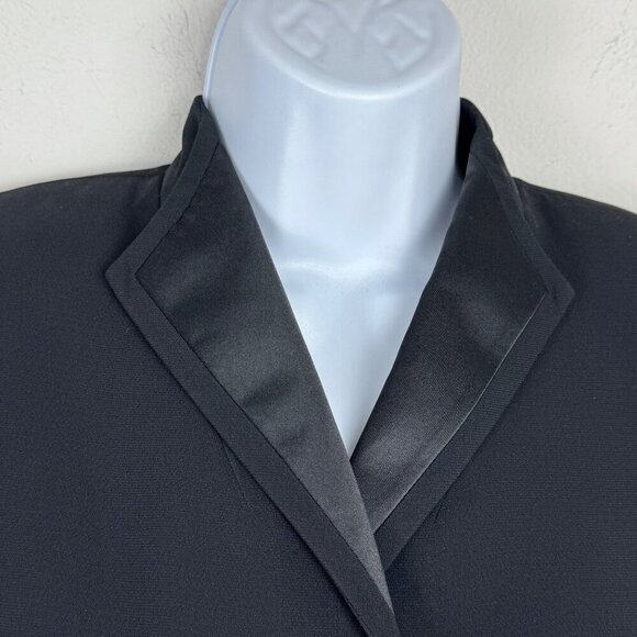 Kasper Two Piece Black Skirt Suit Set Formal Evening Satin Cocktail Party Sz 2P - Picture 3 of 14